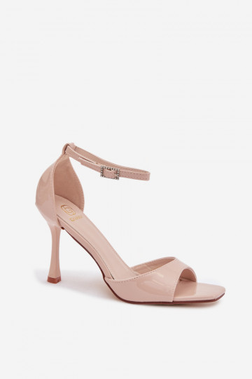 Lack sandalen met dunne hakjes, zandkleurig Revella 2