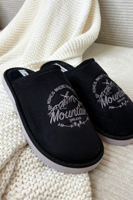 Heren zwarte slippers „Tiranne"