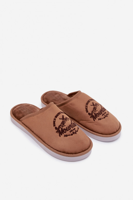 Heren bruine slippers „Tiranne"