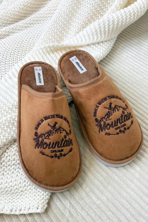 Heren bruine slippers „Tiranne"