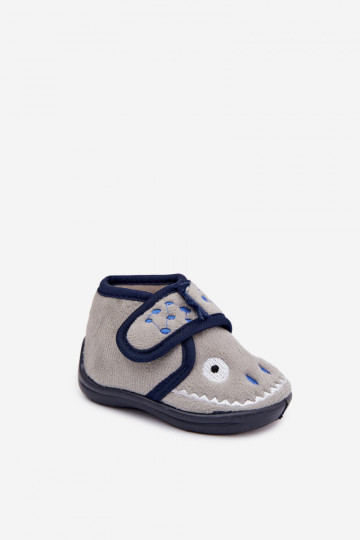 Kinderen grijze slippers met klittenband „Jeselle"