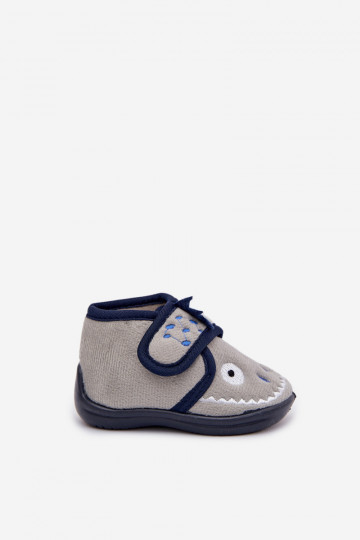 Kinderen grijze slippers met klittenband „Jeselle" 2