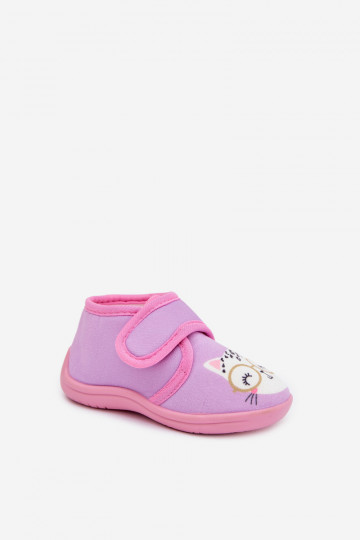 Kinderen paarse slippers met klittenband „Katline"