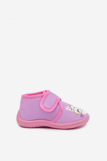 Kinderen paarse slippers met klittenband „Katline" 2