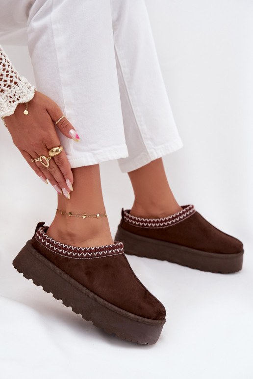 Laag SneeuIn laarzen DamesHaftem met platform CzekoladoIne Oprirya