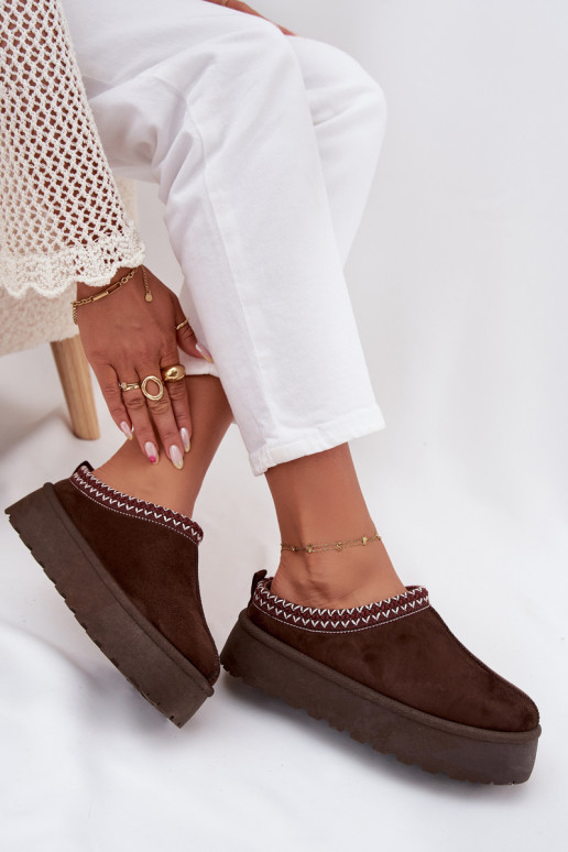 Laag SneeuIn laarzen DamesHaftem met platform CzekoladoIne Oprirya