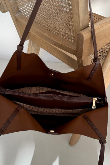 Handtas Skoppervan eco-suèdeu CzekoladoIna Sorvelle 2