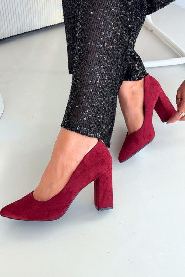 Sergio Leone PB216 suède schoenen met hakken, bordeaux kleur