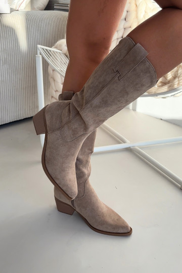 laarzen coInboystijl Dames kaki kleuren Jazelle