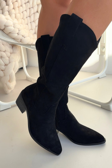 Zwarte dames cowboystijl lange laarzen Jazelle