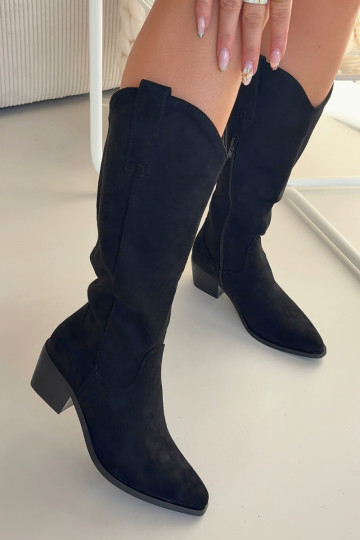 Zwarte dames cowboystijl lange laarzen Jazelle 2