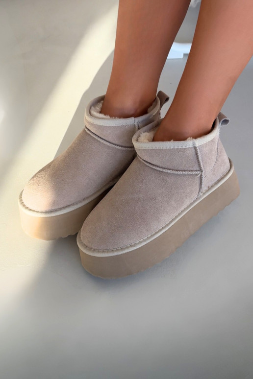 SneeuIn laarzen DamesOpturalnego van suèdeu beige Het heeftirene