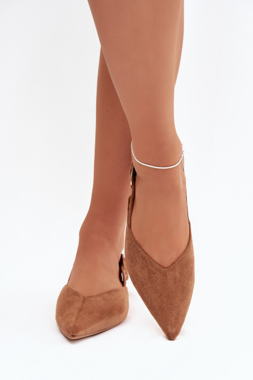 Ballerinas Dames met gespen bruine kleur Tanelia