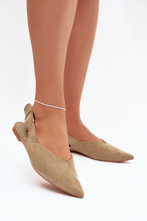 Ballerinas Dames met gespen groene kleur Tanelia