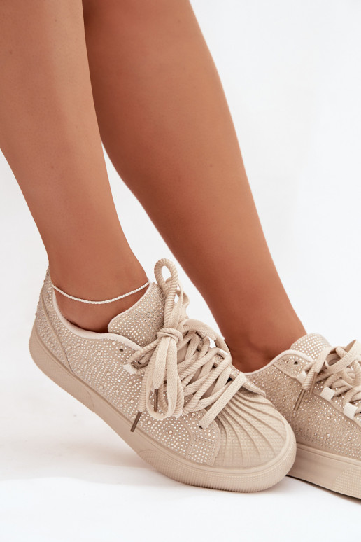Versierd Sneakers model schoenen Dames beige Calissea