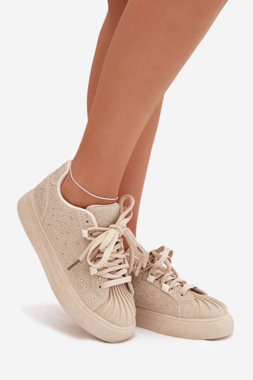 Versierd Sneakers model schoenen Dames beige Calissea