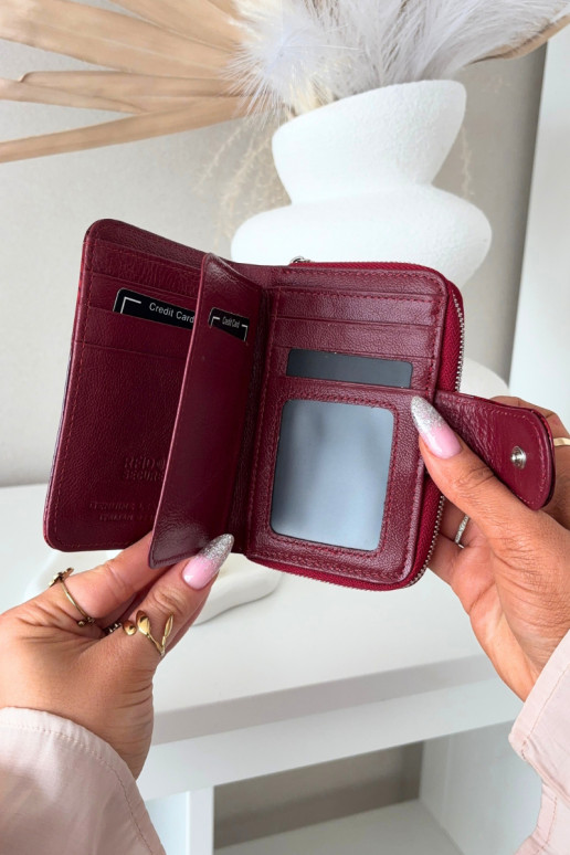 Gelakte damesportemonnee met sprankels rode kleur Luretta