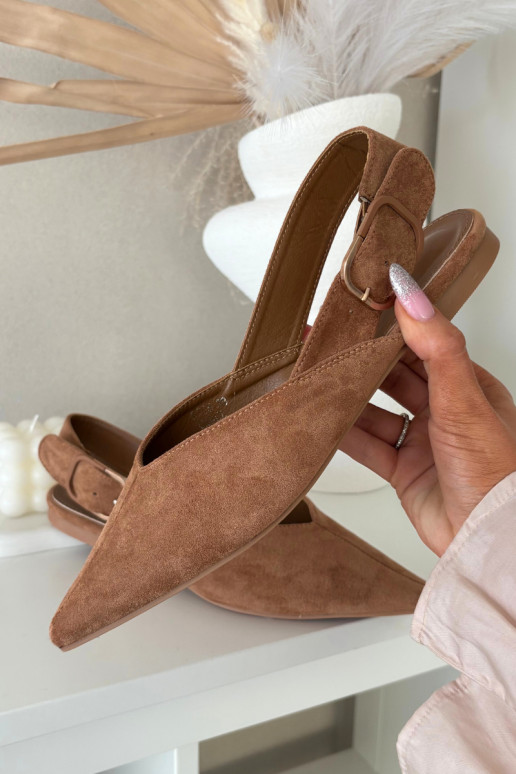 Ballerinas Dames met gespen bruine kleur Tanelia