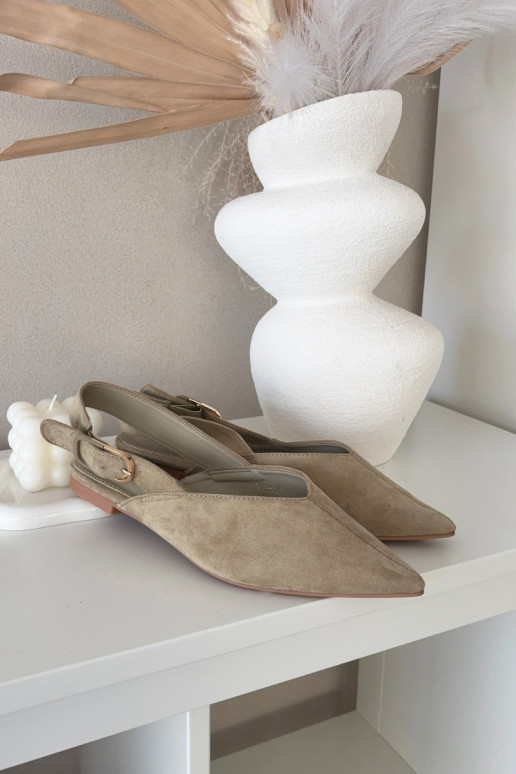 Ballerinas Dames met gespen groene kleur Tanelia