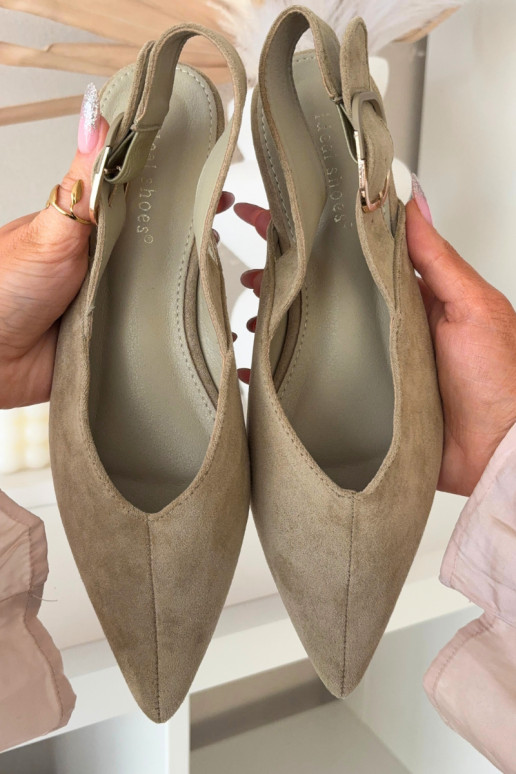 Ballerinas Dames met gespen groene kleur Tanelia