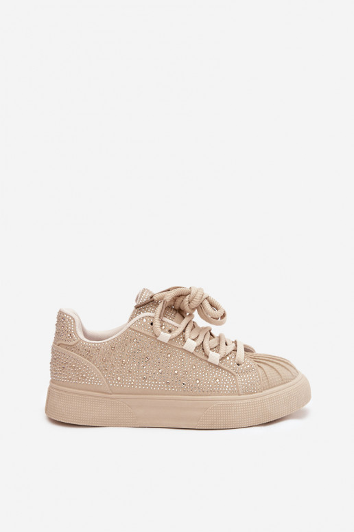 Versierd Sneakers model schoenen Dames beige Calissea