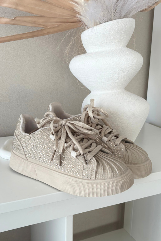 Versierd Sneakers model schoenen Dames beige Calissea