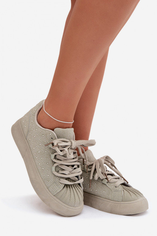 Versierd Sneakers model schoenen Dames groene kleur Calissea