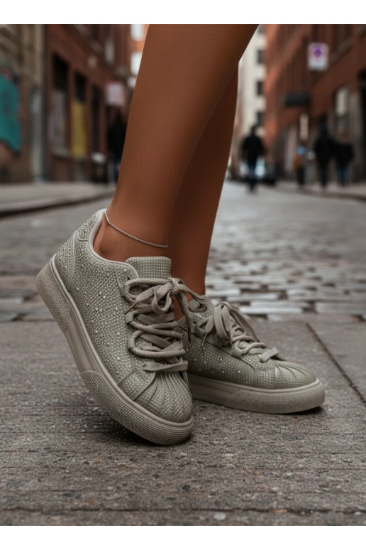 Versierd Sneakers model schoenen Dames groene kleur Calissea