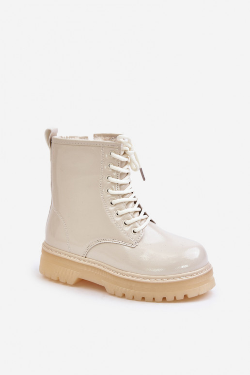 opInarmen Laarzen Kinderen met lakeffect Opar het kasteel beige Novita