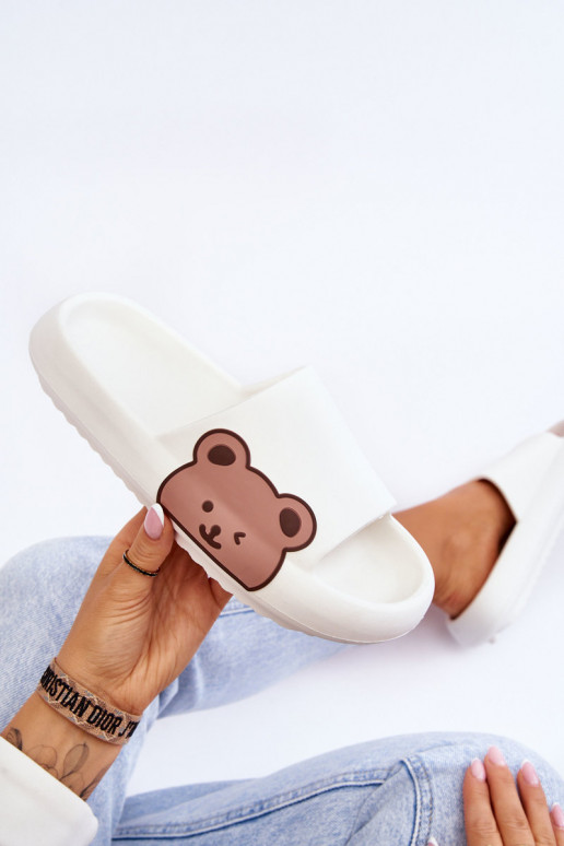 [Damespantoffels van licht schuim met beermotief Initte kleur Parisso