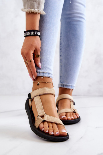 Dames van suède Sportieve stijl sandalen beige Harris 2