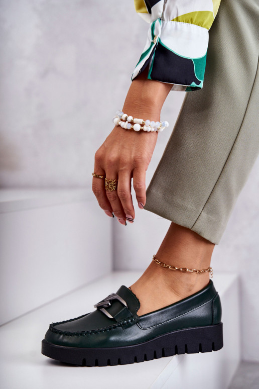 met lakeffect schoenen Loafers met platform groene kleur Kjersti