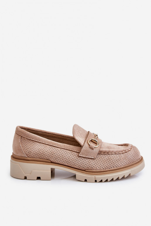 Het klassieke model Dames schoenen Mocassins beige Kolton