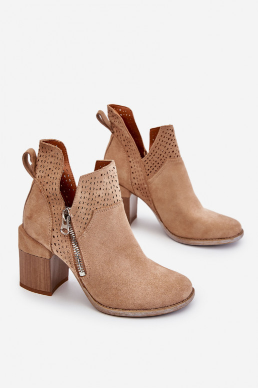 Suede schoenen Op enorme hakken beige Camden