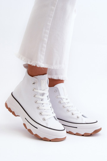 Vrouwen casual laarzen met platform witte kleur Valvia 2