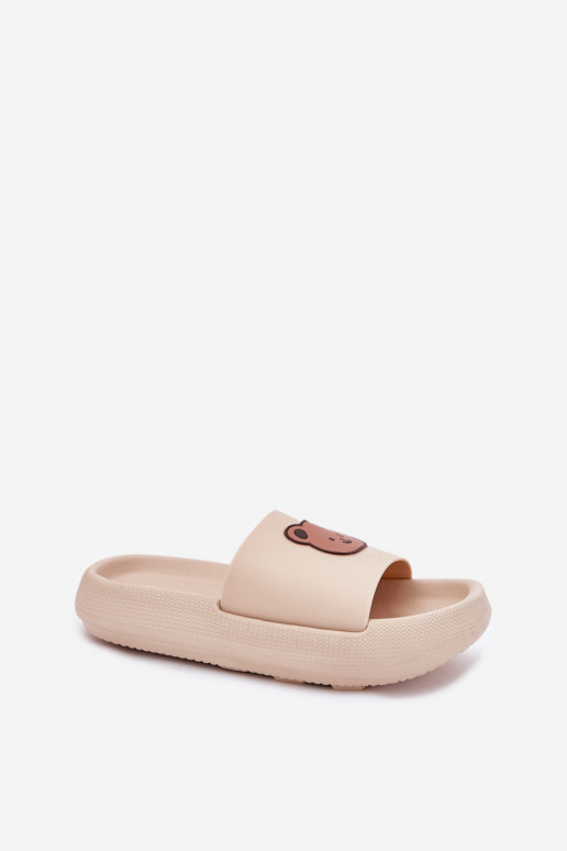 Damesschuimslippers Met Beer beige Lalon