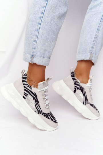 Dames Sportieve stijl schoenen met platform Lu Boo grijs 2