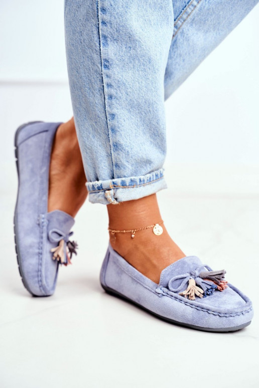 dames mocassins van suède In de mode blauIn Donna Mia