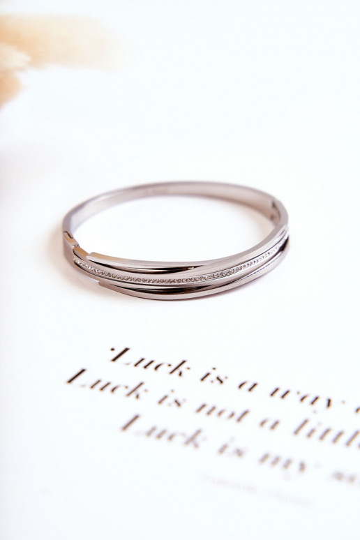 Armband Staal met sprankelende gaten zilvere kleur Myrens