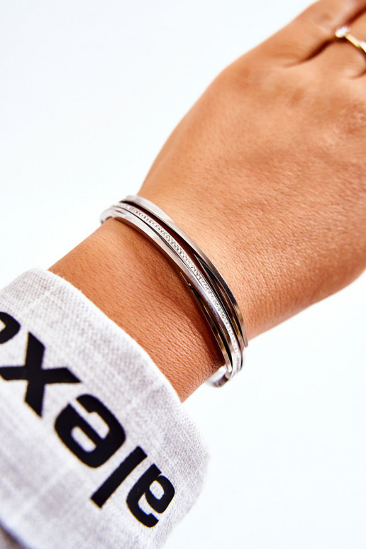 Armband Staal met sprankelende gaten zilvere kleur Myrens