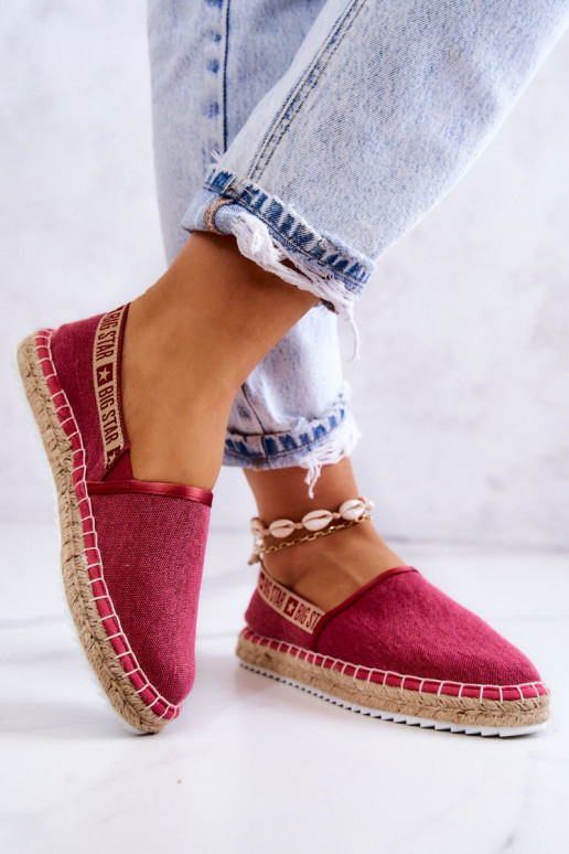 materiaal espadrilles Persistent model Big Star JJ274880 Donker roze