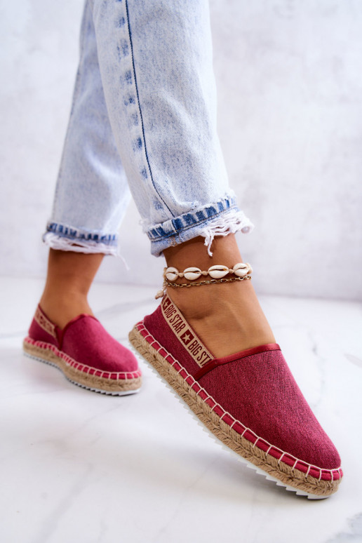 materiaal espadrilles Persistent model Big Star JJ274880 Donker roze
