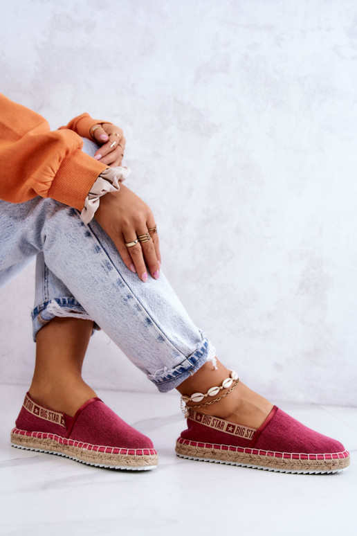 materiaal espadrilles Persistent model Big Star JJ274880 Donker roze