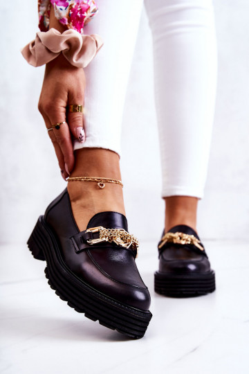 Dames schoenen gouden kleur Ozdoba Leer Laura Messi 2383 zInart