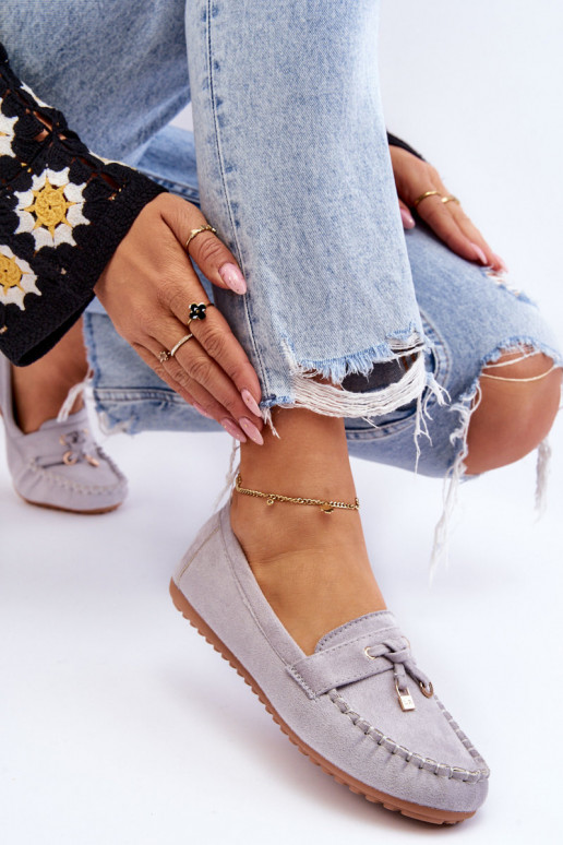 Klassieke suède loafers grijs Good Time