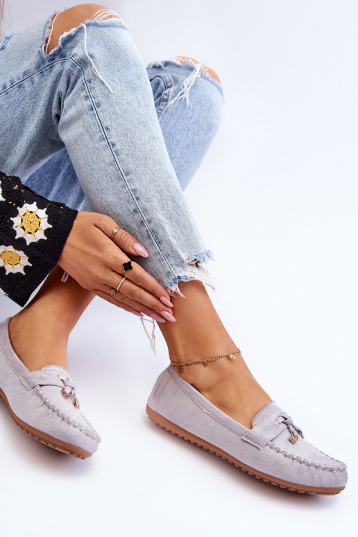 Klassieke suède loafers grijs Good Time