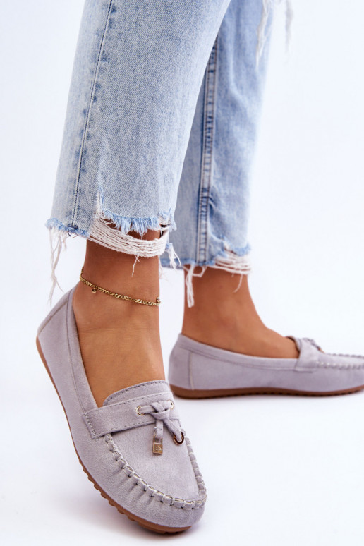 Klassieke suède loafers grijs Good Time
