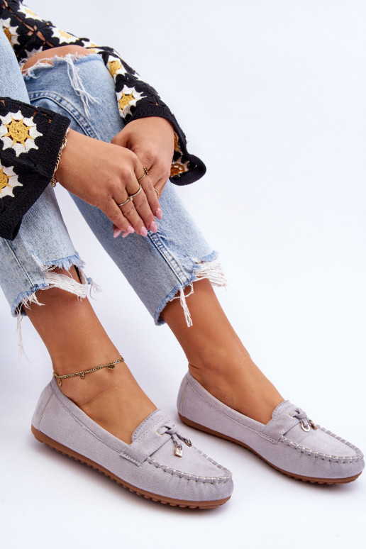 Klassieke suède loafers grijs Good Time