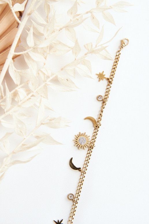 In de mode Armband Met Het heeftan en Zon gouden kleur