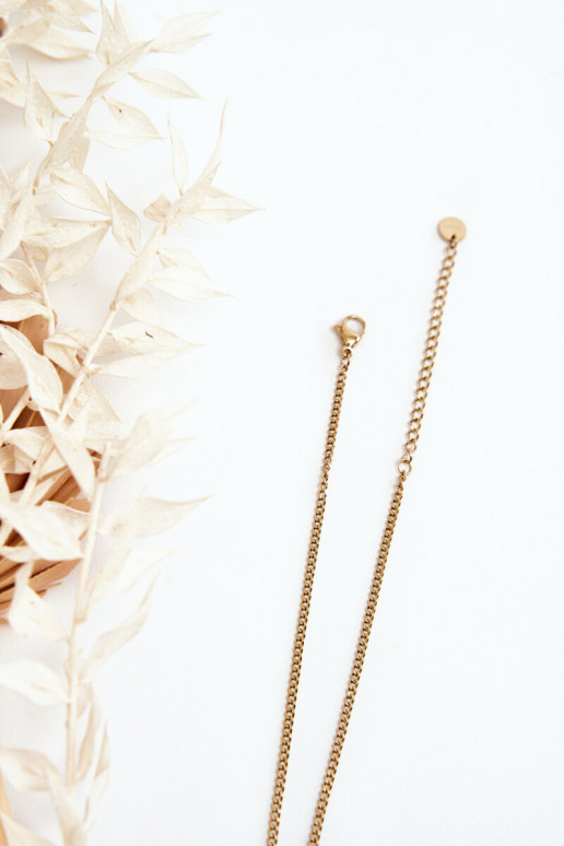 Dames ketting Gordeldier Met ZInarte Bloemen gouden kleur